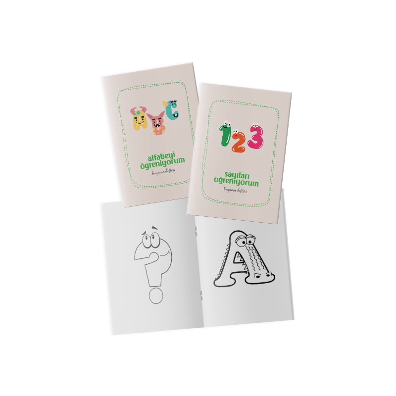 Alfabeyi ve Sayıları Öğreniyorum Etkinlik Boyama Kitabı 2’li Set