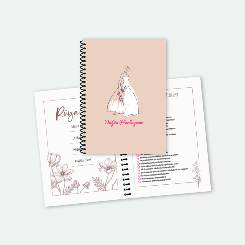 Düğün Planlayıcısı Gelin Baskılı Anı Defteri