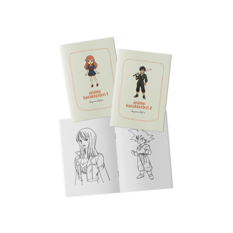 Anime Karakterleri Boyama Kitabı 2’li Set