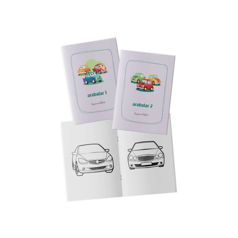 Arabalar Boyama Kitabı 2’li Set