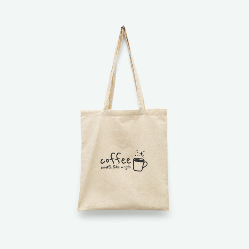 Kahve Baskılı Tote Bez Alışveriş Çantası