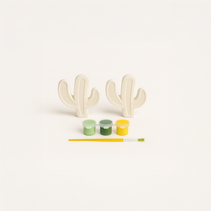 Sevimli Kaktüs Beton Taş Boyama Seti