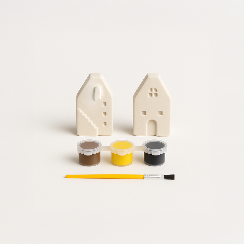 Sevimli Ev Beton Taş Boyama Seti