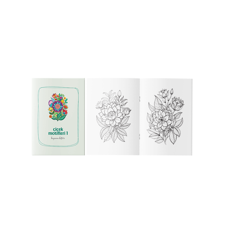 Çiçek Motifleri Boyama Kitabı 1