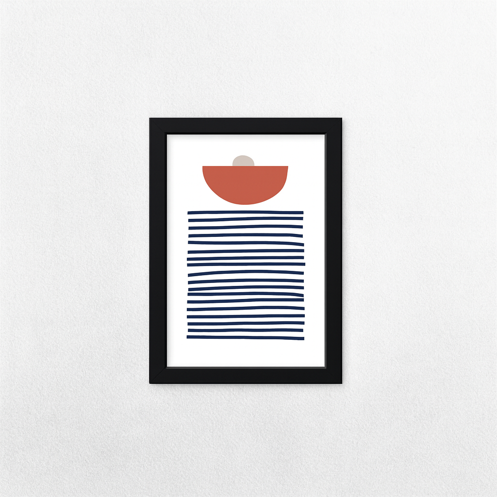 Minimal Tasarım 1 Çerçeveli Tablo – 13×18 cm Siyah