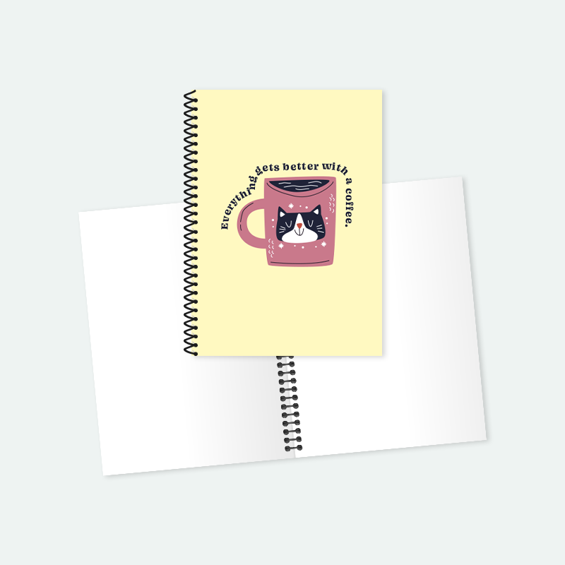 Kahve Helezon Spiralli A5 Not Defteri