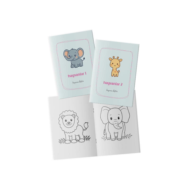 Hayvanlar Boyama Kitabı 2’li Set