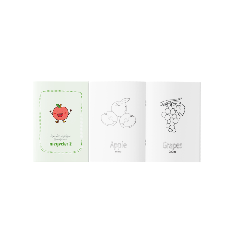 Boyarken İngilizce Öğreniyorum – Meyveler Etkinlik Boyama Kitabı 2