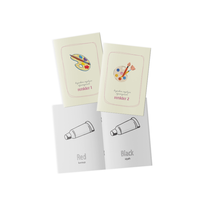 Boyarken İngilizce Öğreniyorum – Renkler Boyama Kitabı 2’li Set