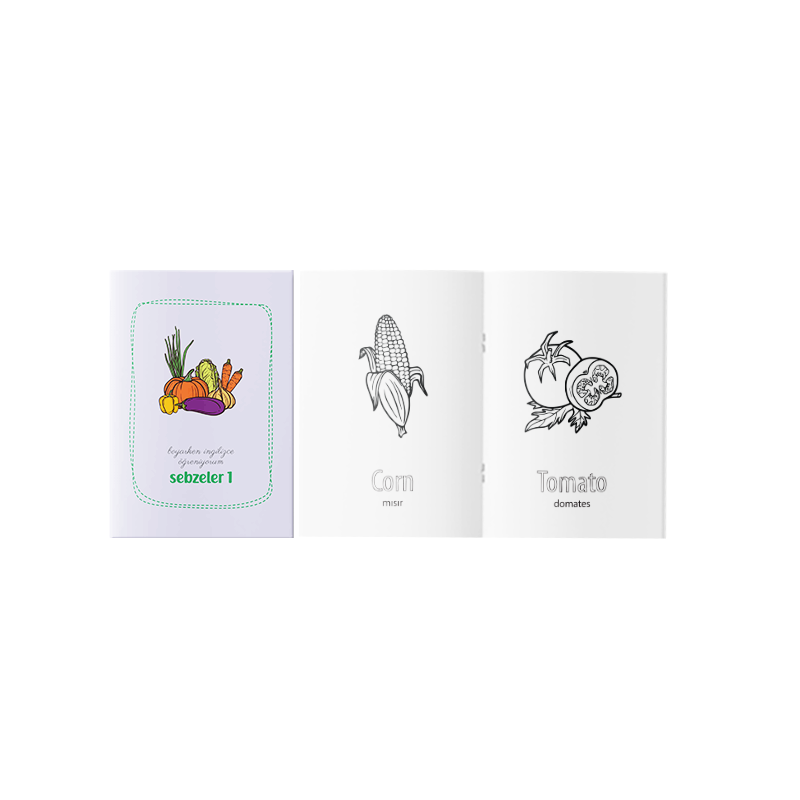 Boyarken İngilizce Öğreniyorum – Sebzeler Boyama Kitabı 1