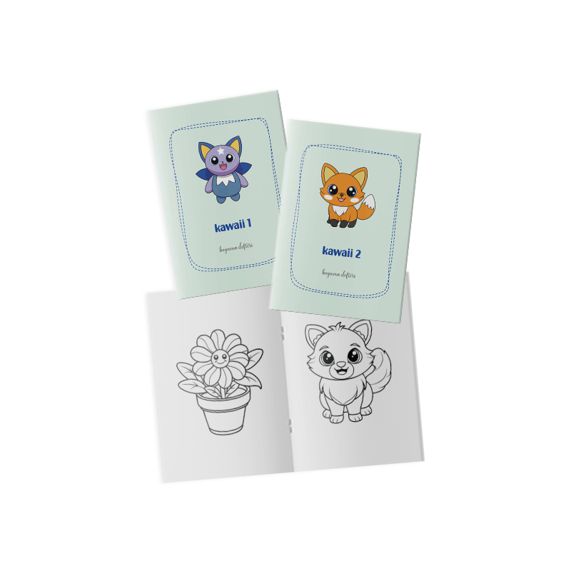 Sevimli Kawaii Boyama Kitabı 2’li Set