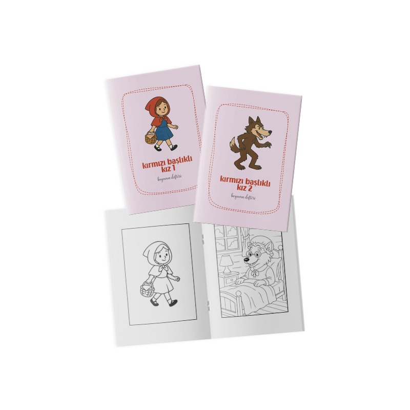 Kırmızı Başlıklı Kız Boyama Kitabı 2’li Set
