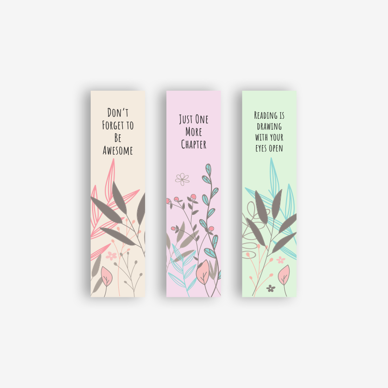 Motivasyon Yazılı Floral Kitap Ayracı 3’lü Set