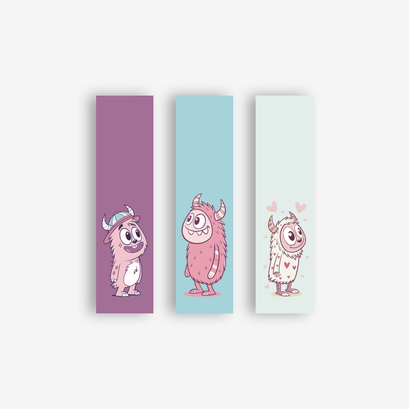 Sevimli Canavarlar Kitap Ayracı 3’lü Set