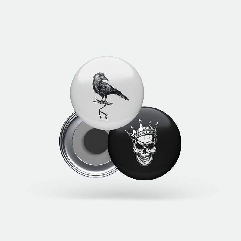 Kurukafa ve Karga 2’li Buton Magnet Seti