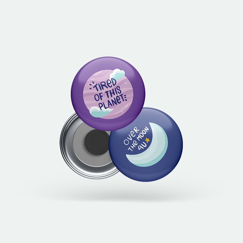 Ay ve Gezegen 2’li Buton Magnet Seti