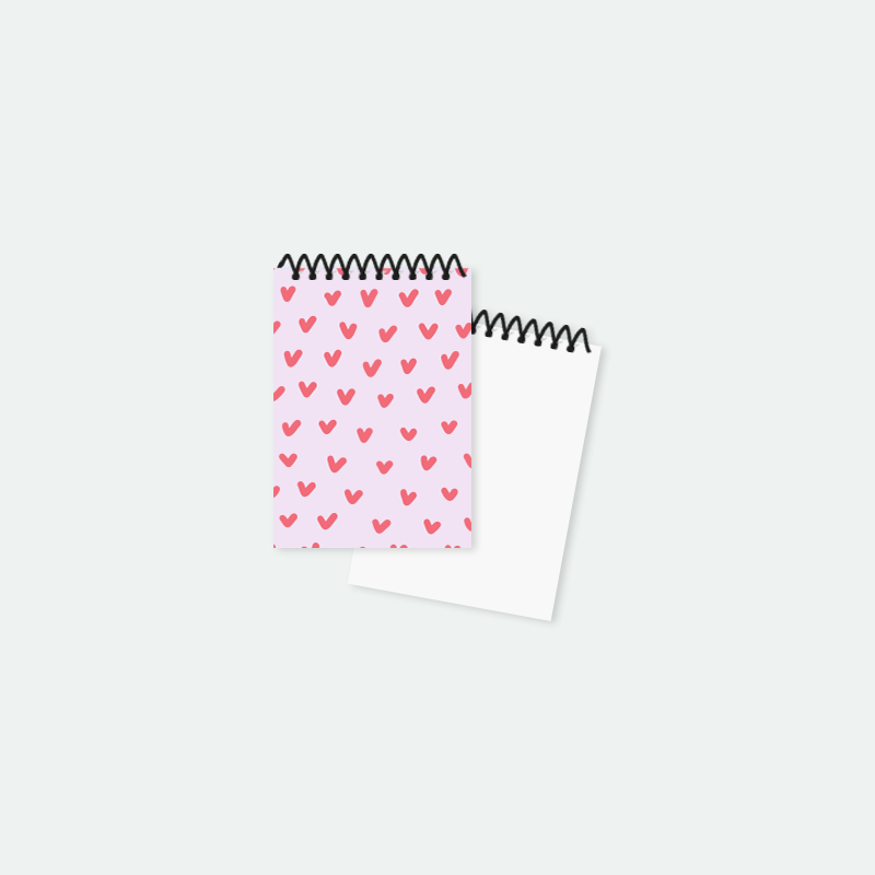 Kalp Desenli Mini Not Defteri