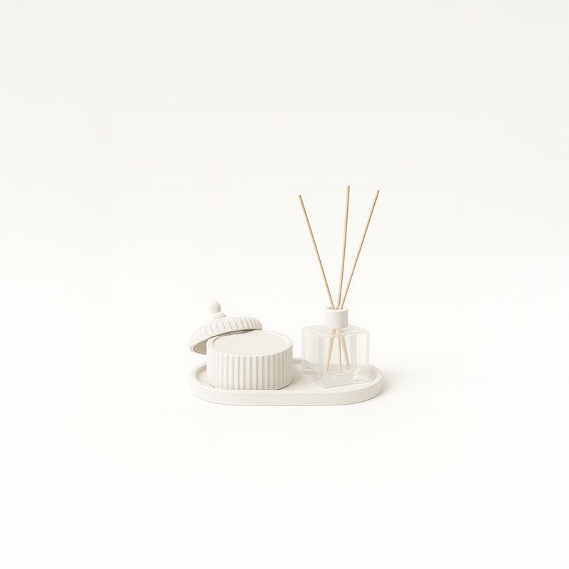 İskandinav Tarzı Beton Saklama Kutusu ve Oda Kokusu Set