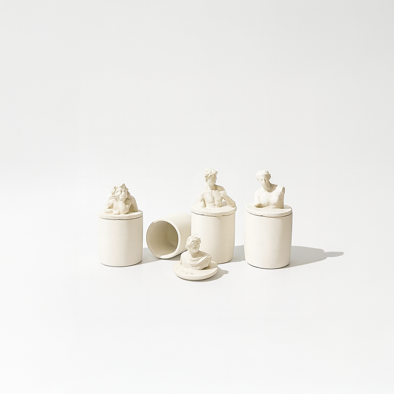 Dekoratif Beton Antik Yunan Saklama Kutusu Set