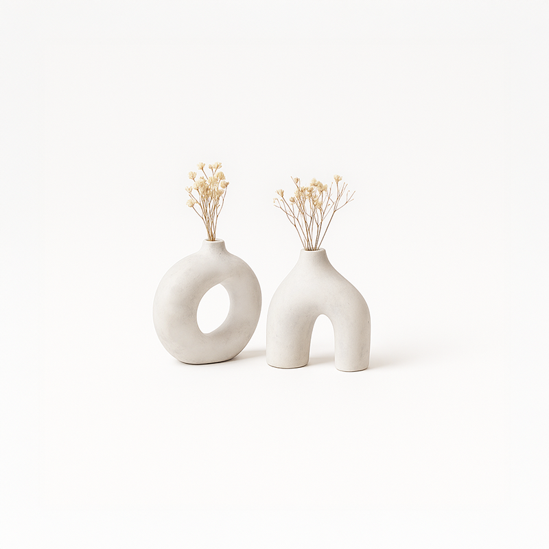 İskandinav Tarzı Dekoratif Beton Bohem Vazo Set