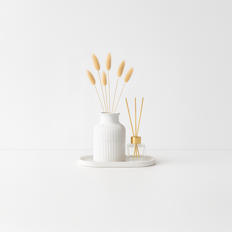 İskandinav Tarzı Beton Dekoratif Vazo, Sunumluk ve Oda Kokusu Set