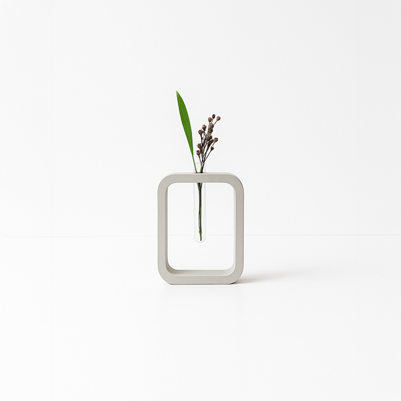 Minimalist Dekoratif Beton Tüplü Vazo – Dikdörtgen