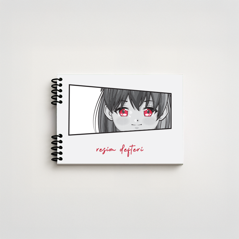 Anime Kız Spiralli Resim Defteri
