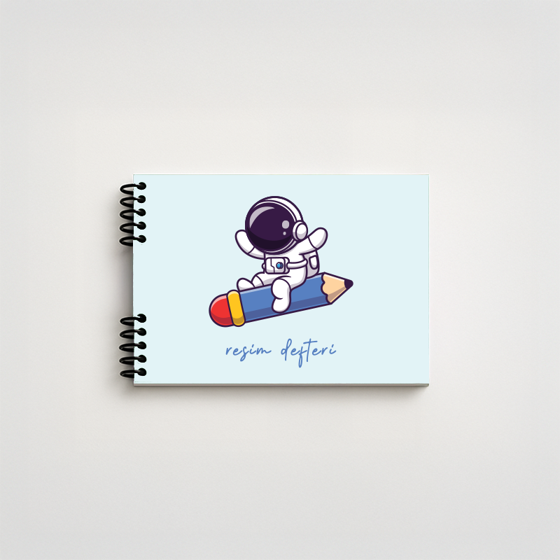 Astronot Spiralli Resim Defteri