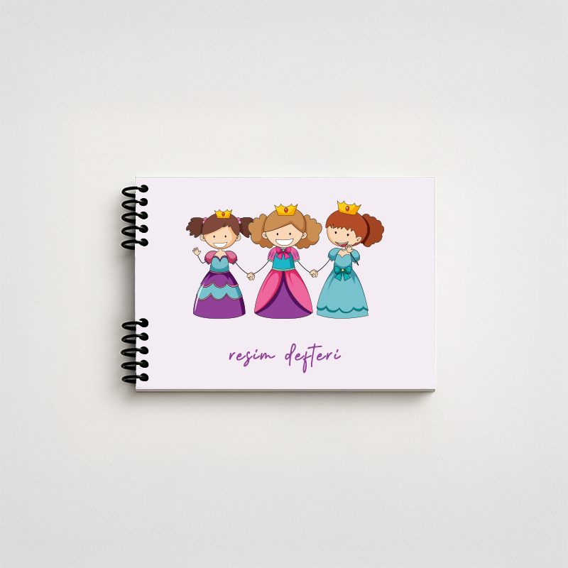 Prensesler Spiralli Resim Defteri