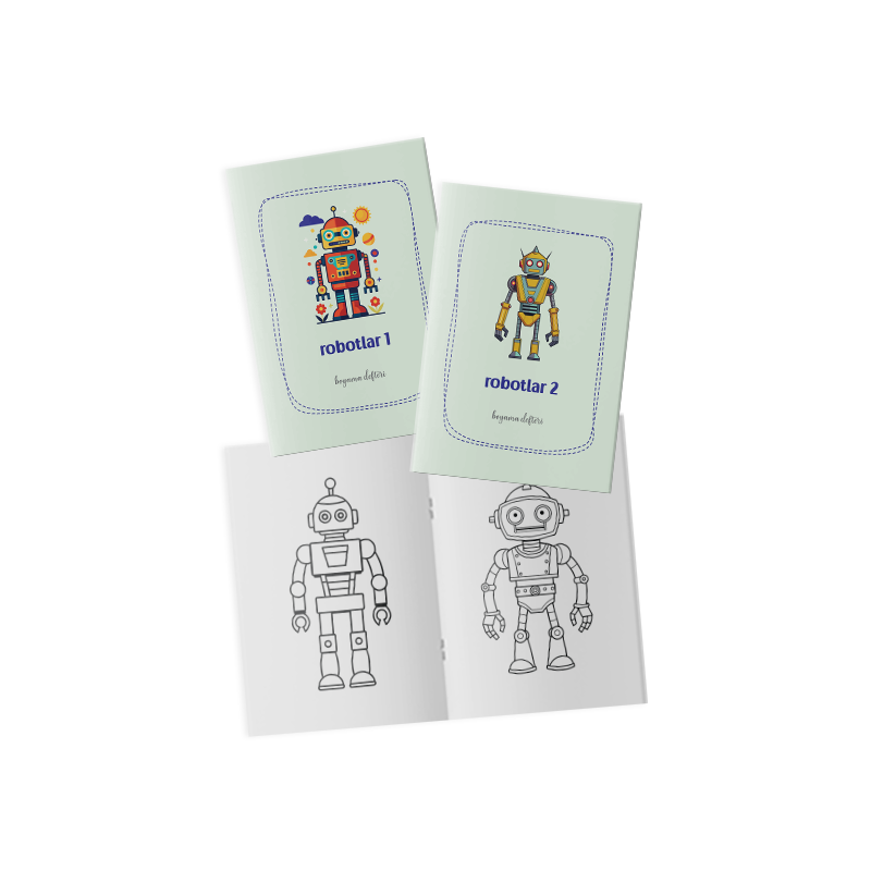 Robotlar Boyama Kitabı 2’li Set