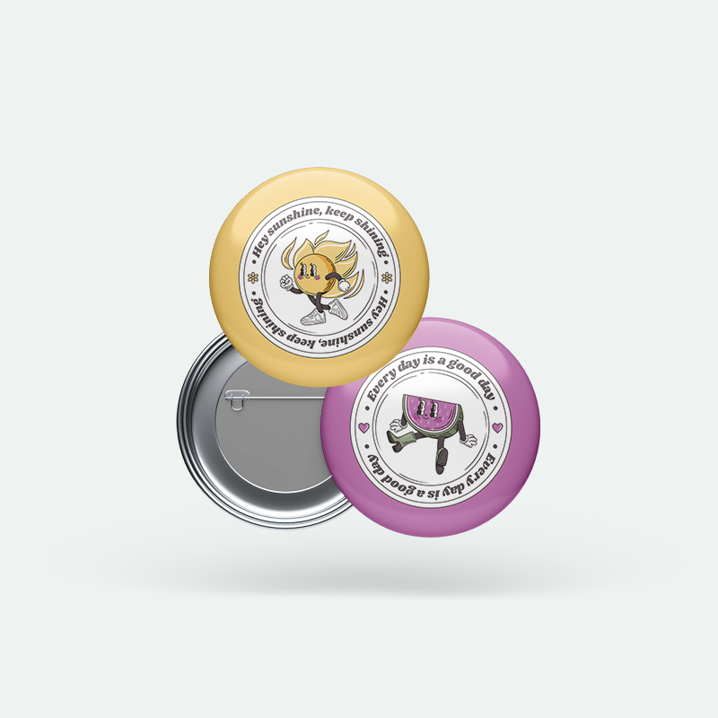 Retro Motto 2’li Buton Rozet Seti