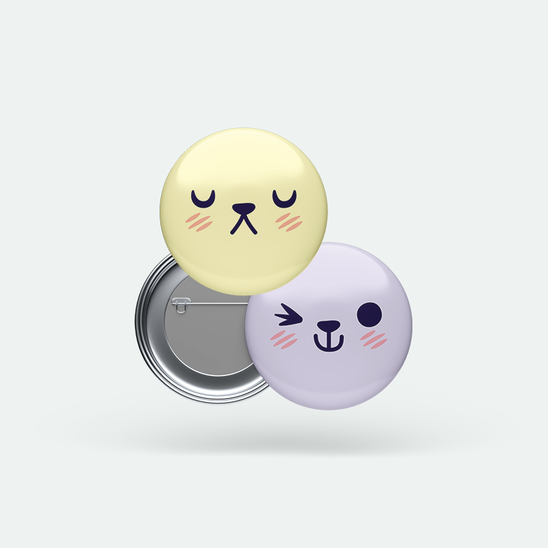 Sevimli Yüzler 2’li Buton Rozet Seti