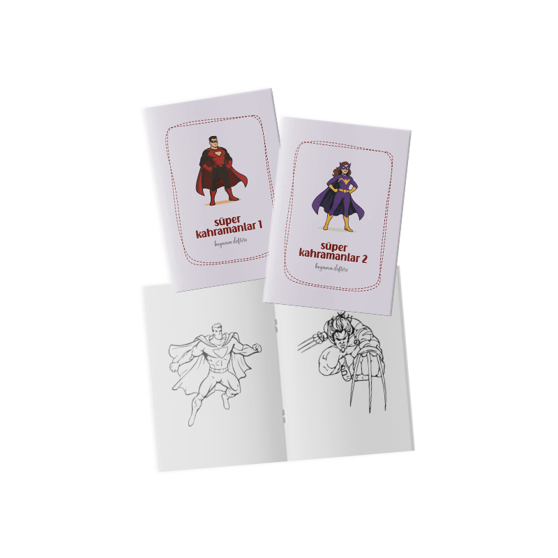 Süper Kahramanlar Boyama Kitabı 2’li Set