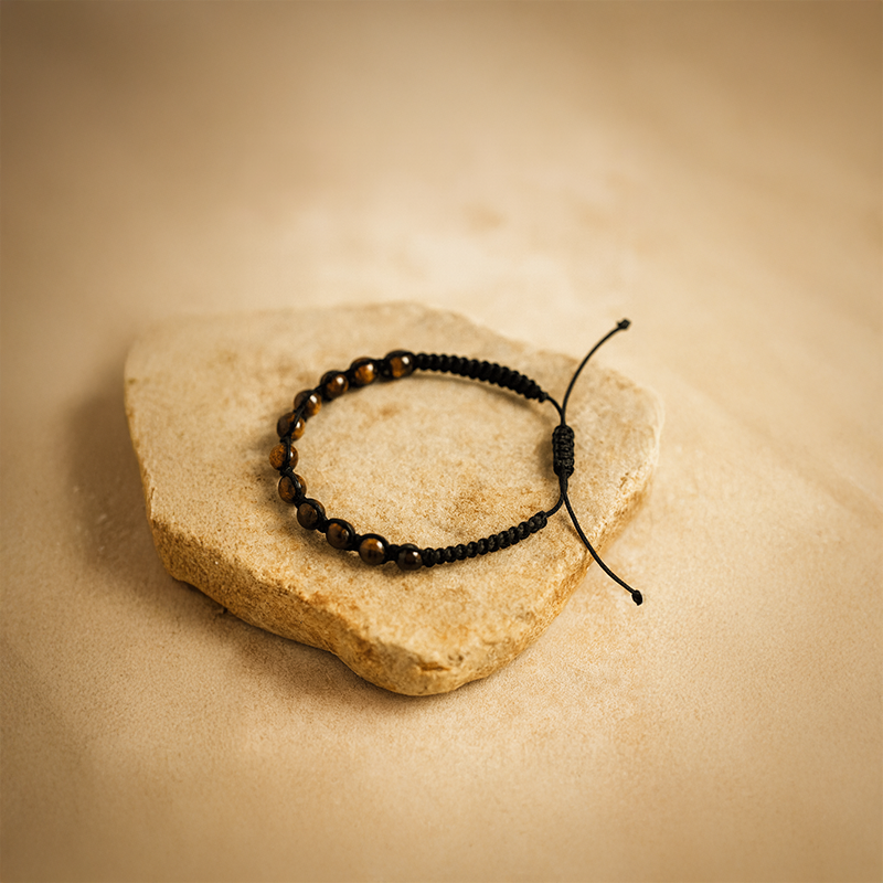 Kaplangözü Doğal Taş Makrome Örgülü Bileklik