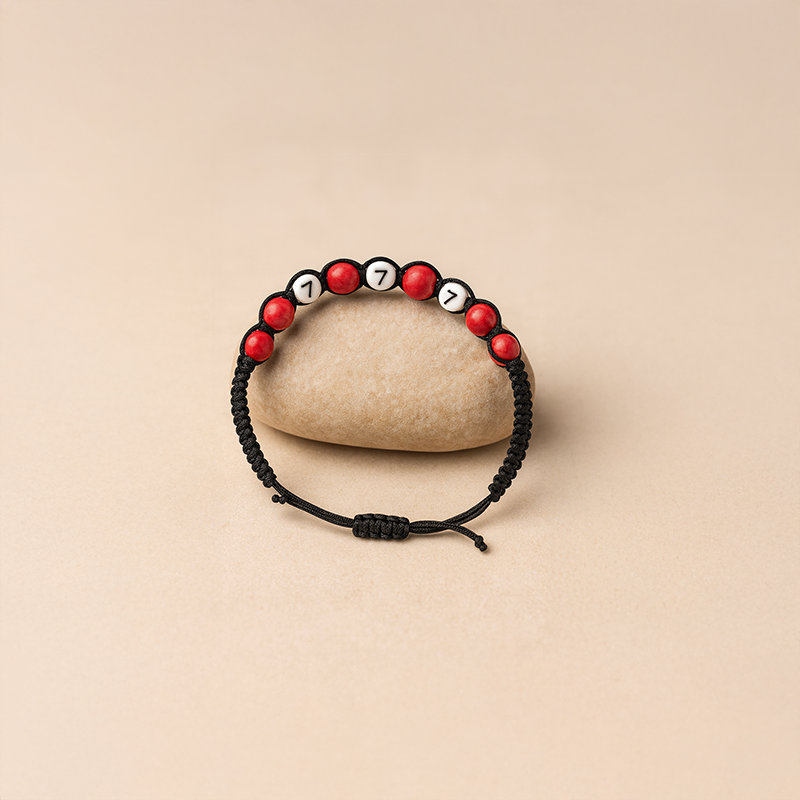 Havlit Doğal Taş Makrome Örgülü 777 Şans Bileklik