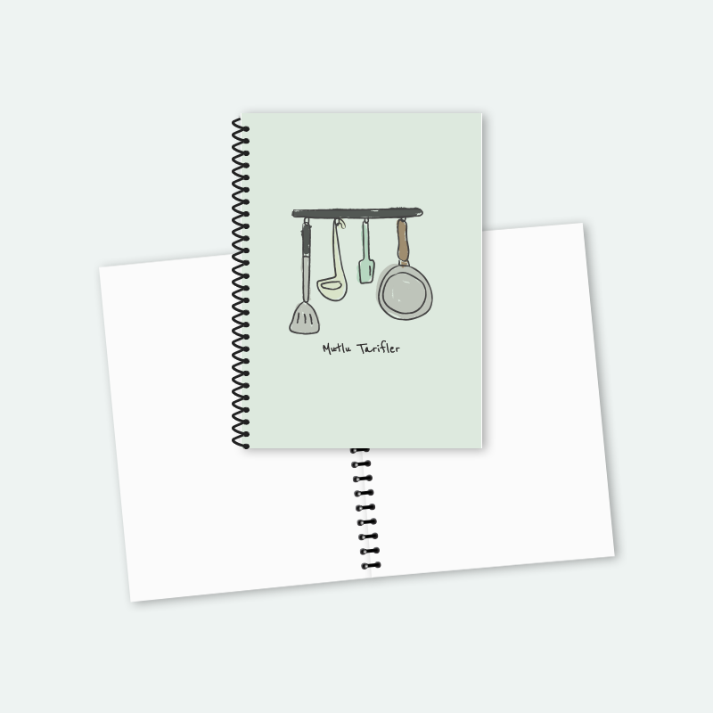 Mutlu Tarifler Mutfak Ürünleri Baskılı Tarif Defteri