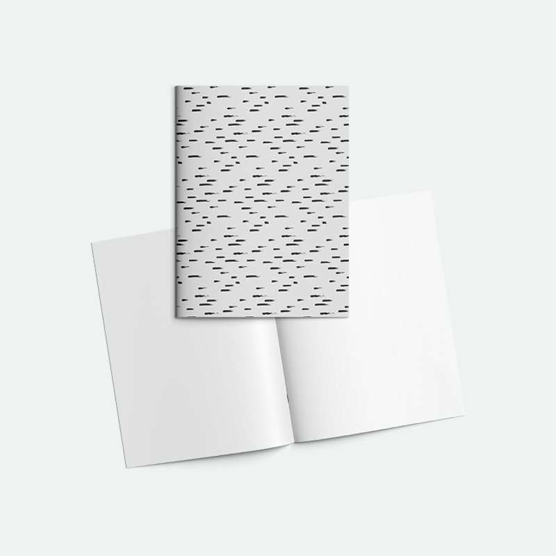 Düzensiz Çizgiler Zımbalı A5 Not Defteri