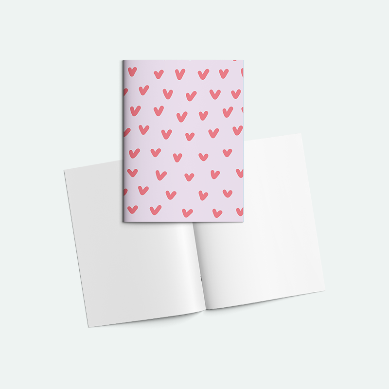 Kalp Desenli Zımbalı A5 Not Defteri