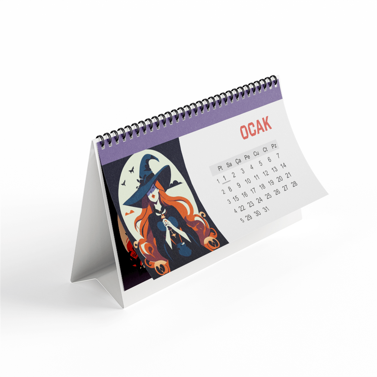 Cadı Temalı Masaüstü Takvim