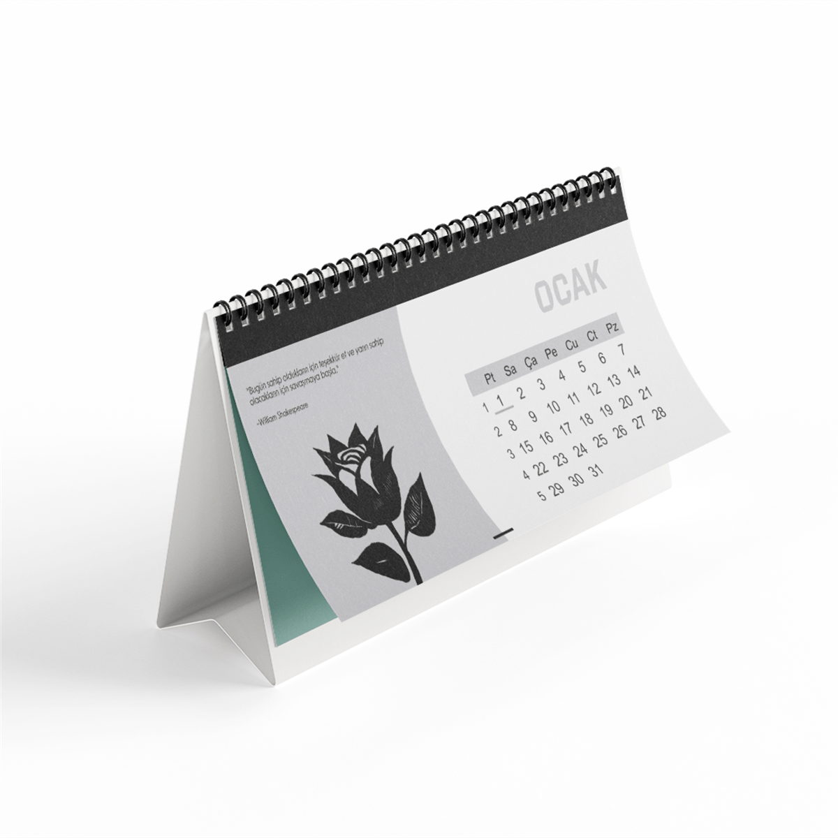 Çiçek Temalı Masaüstü Takvim