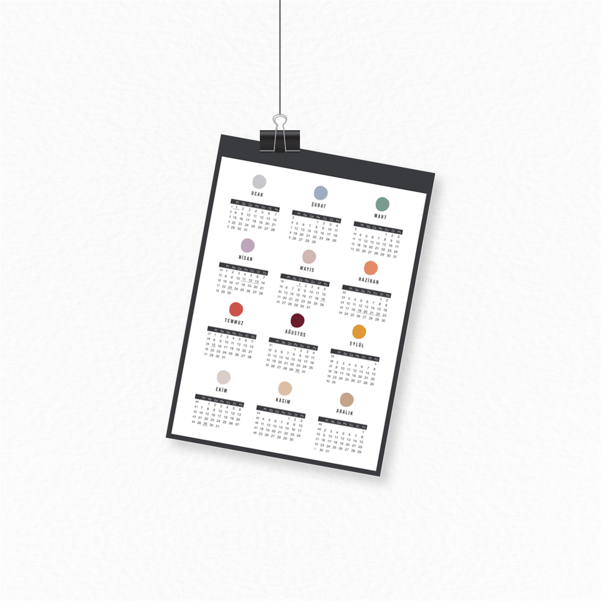 Mevsim Renkleri Poster Takvim