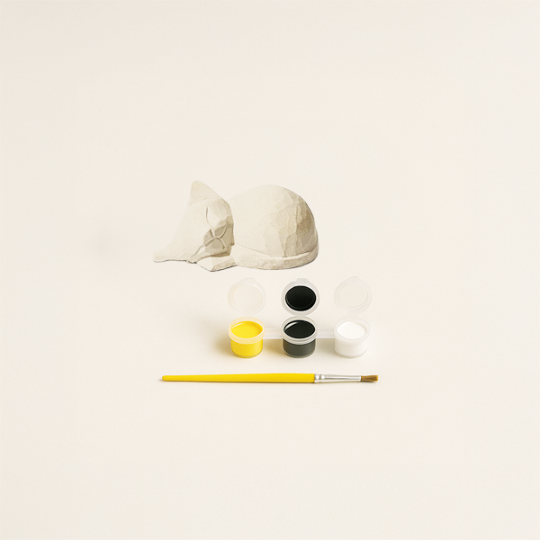 Uyuyan Kedi Beton Taş Boyama Seti