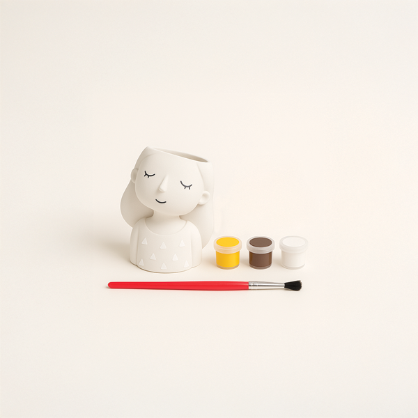 Şirin Kız Beton Saksı Taş Boyama Seti