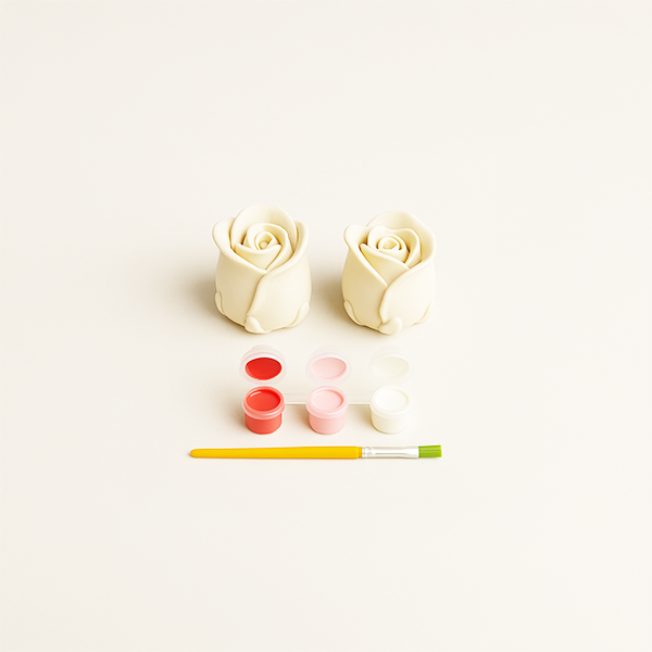 Mini Gül Beton Taş Boyama Seti