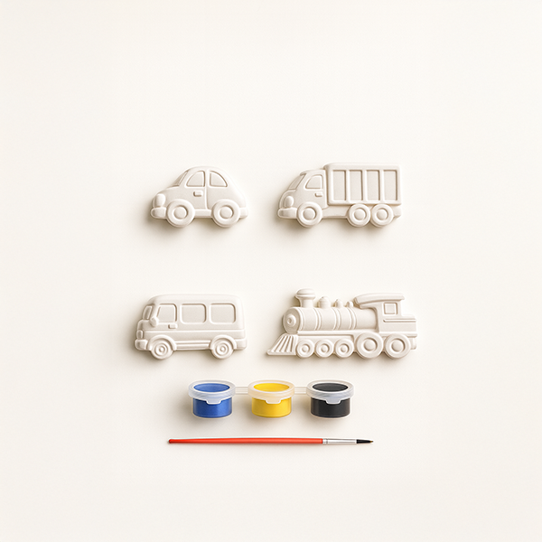 Sevimli Arabalar Beton Taş Boyama Seti