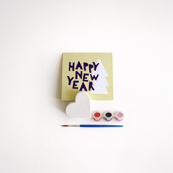 Kalp Notluk Beton Taş Boyama Seti